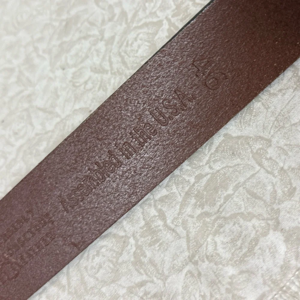 Timberland Men's Classic Buckle Brown Leather Belt for Jeans size 46